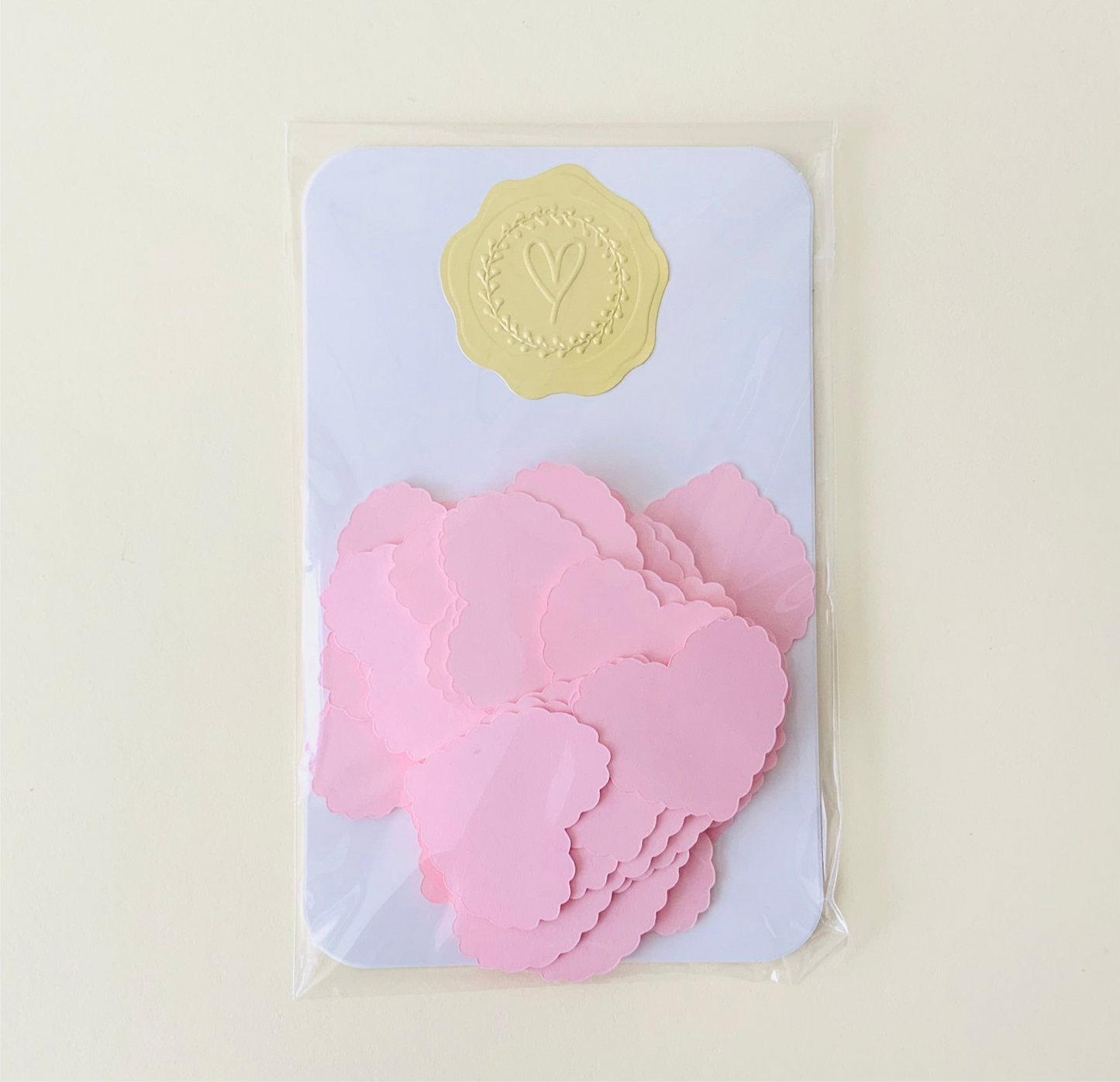Baby Pink Scalloped Heart Confetti