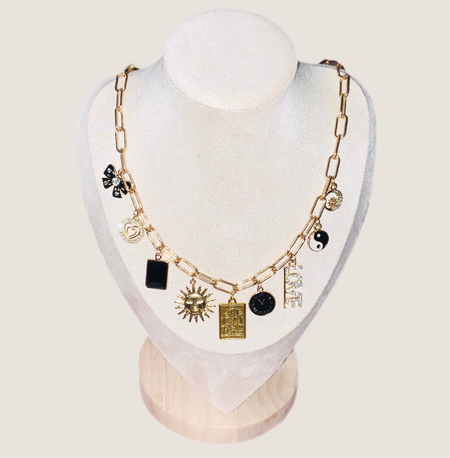 Classic Black Charm Necklace
