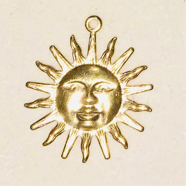 Sun Face Boho Style Pendant Necklace-Sun Jewellery-Astrology Necklace-Rhinestone Charm-Celestial Jewellery-Moon Charm-Zodiac Accessories