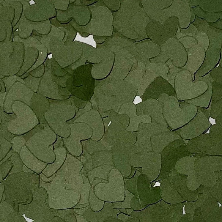 Khaki Green Heart Confetti-Olive Green Confetti-Wedding Confetti-Baby Shower Confetti-Table Confetti-Party Confetti-Paper Hearts-Love Hearts