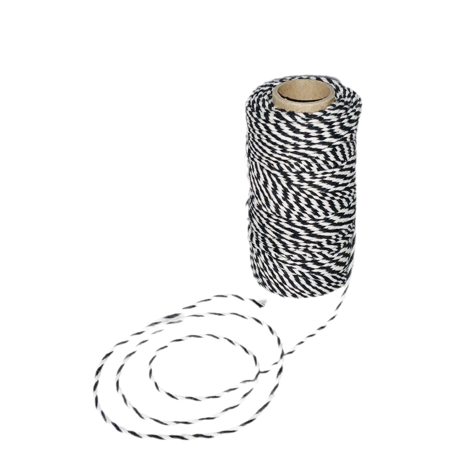 Black and White Striped Cotton Twine