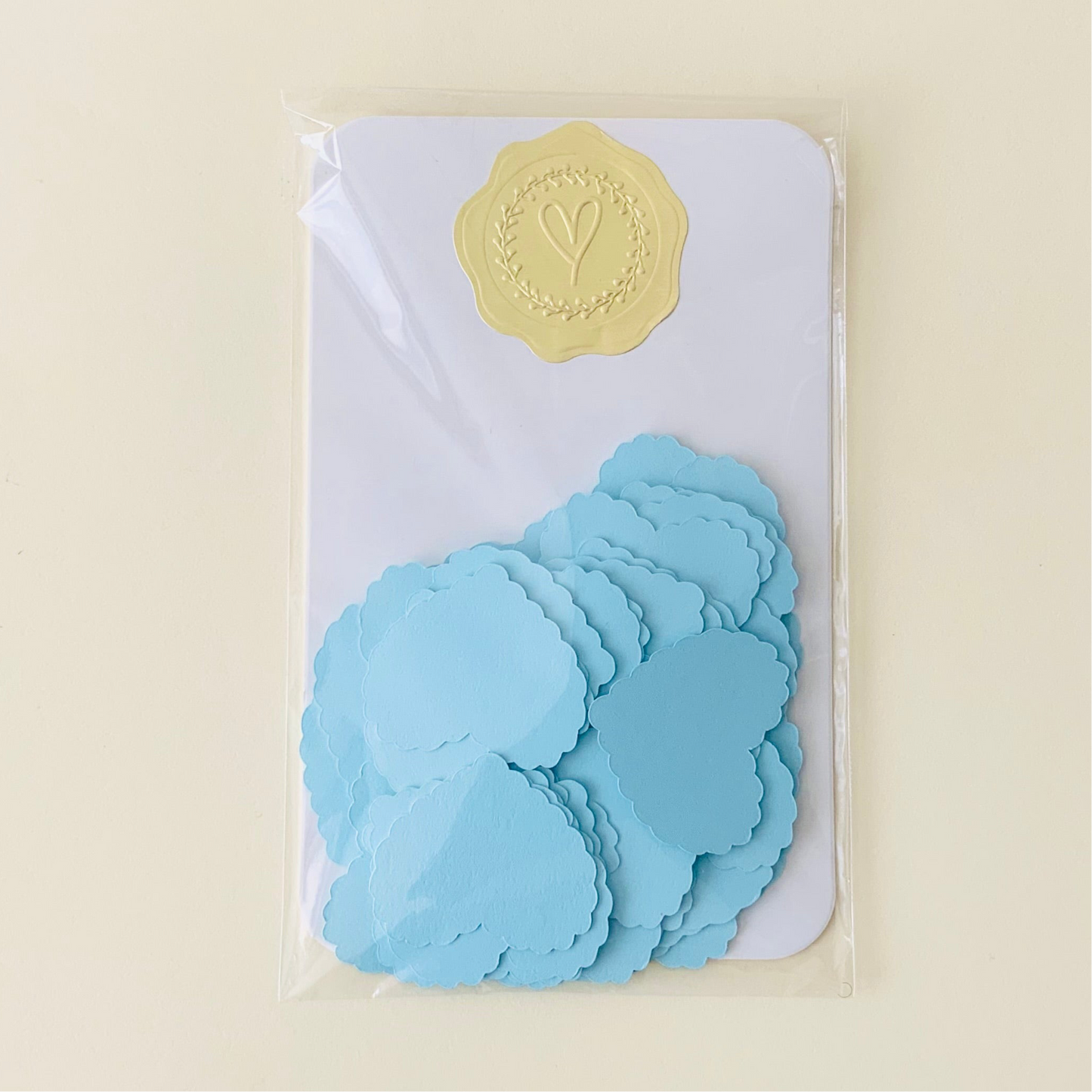 Baby Blue Scalloped Heart Confetti
