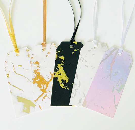 Luxury Foiled Marble Design Gift Tags 5 PK