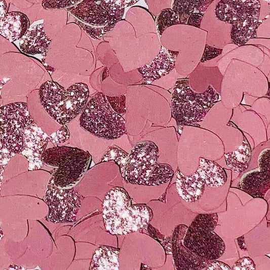 Dusky Pink Heart Glitter Confetti-PinkValentines Confetti-Pink Wedding Confetti-Pink Birthday Confetti-Pink Glitter Hearts-Pink Love Hearts-Pink Table Confetti