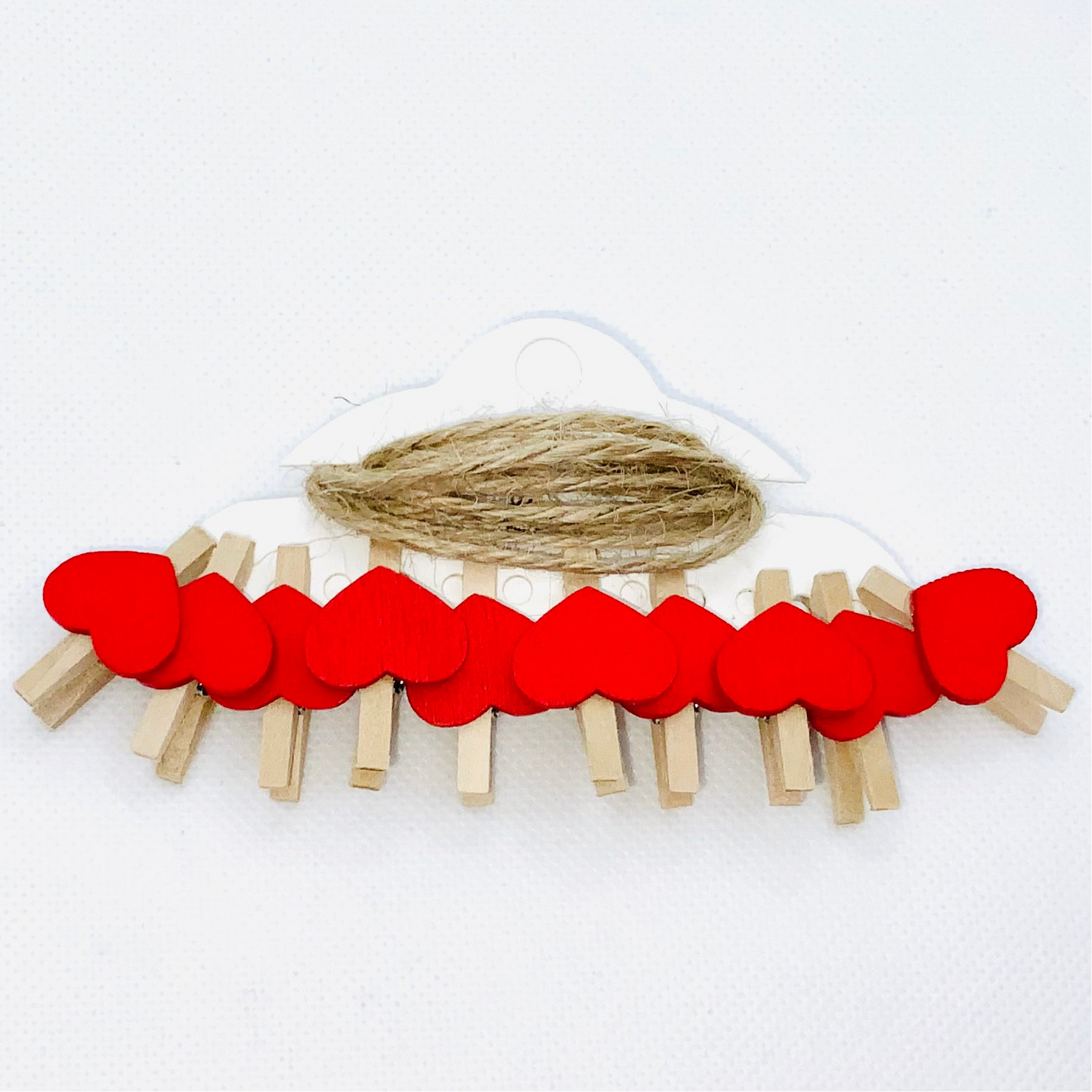 Heart Shaped Mini Pegs 10Pk With 1.5m of Twine