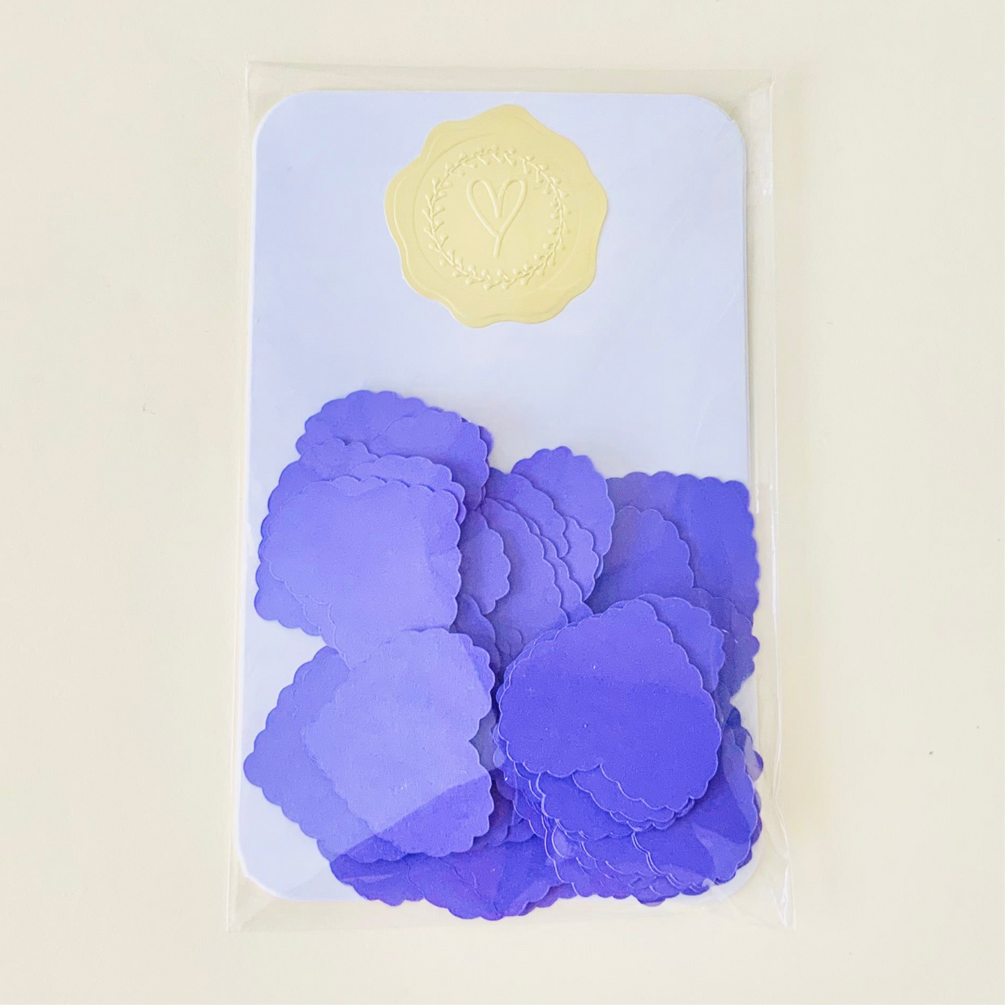 Purple Scalloped Heart Confetti