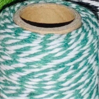 Green & White Striped Cotton Twine