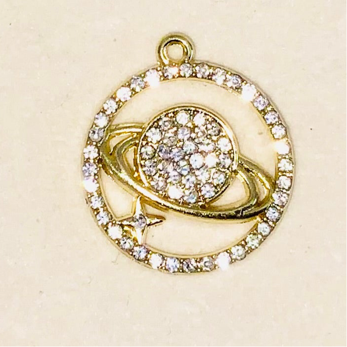 Sun & Orbit Star Rhinestone Pendant