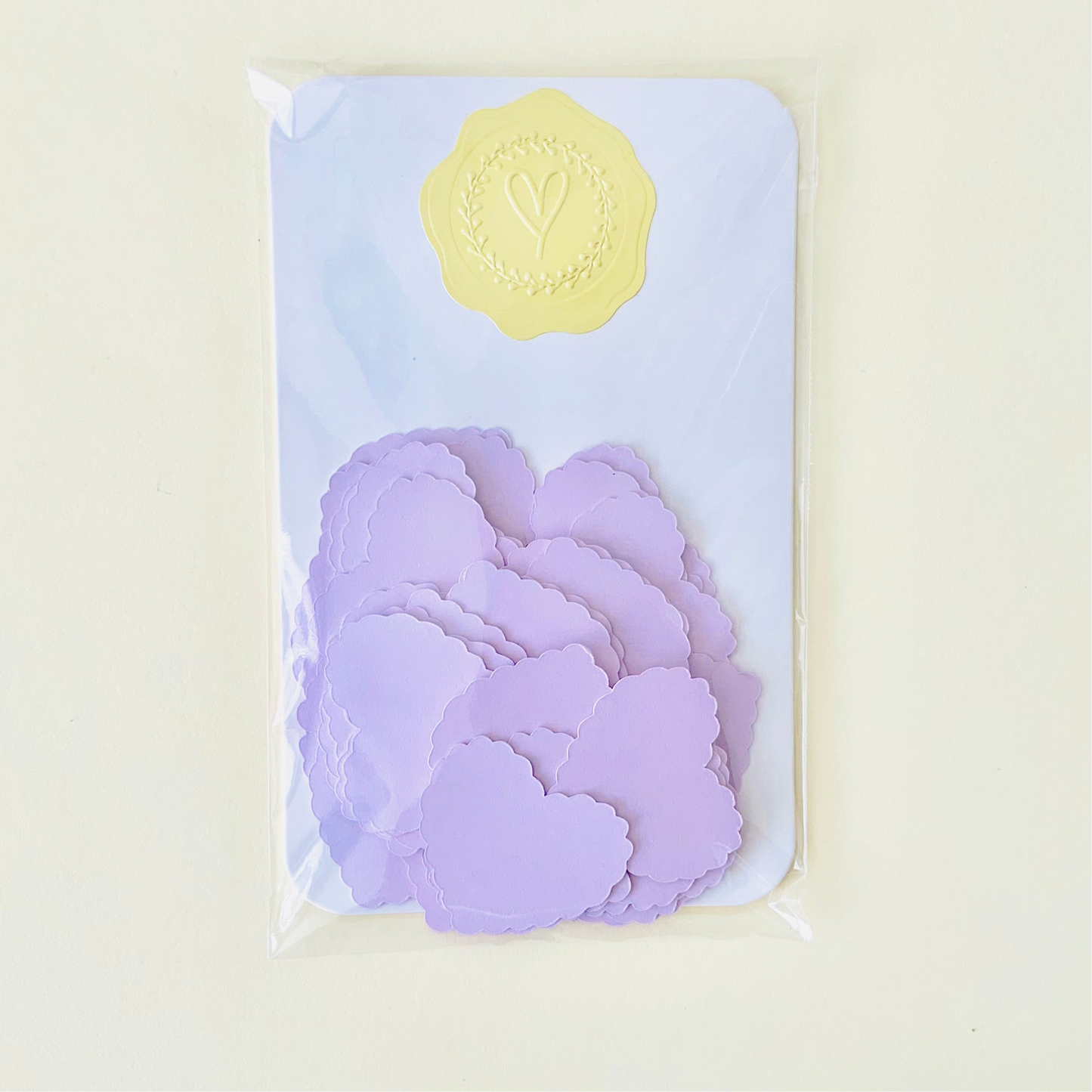 Lilac Scalloped Heart Confetti