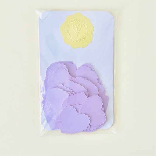 Lilac Scalloped Heart Confetti