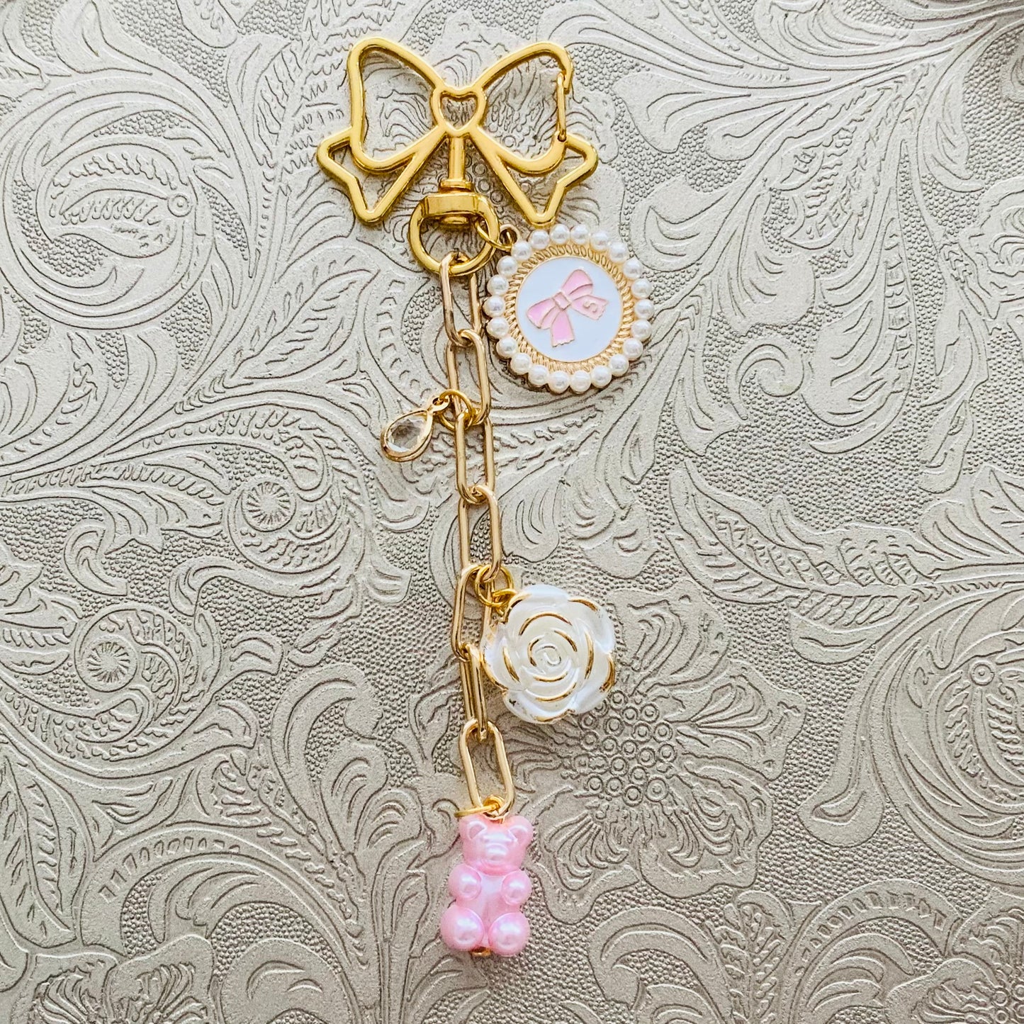 Bow Shaped Clasp Keyring/Bag Charm