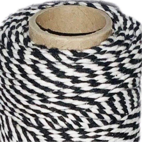 Black and White Striped Cotton Twine