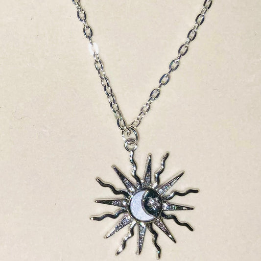 Sun, Moon & Star Boho Style Rhinestone Pendant-Sun Jewellery-Astrology Necklace-Rhinestone Charm-Celestial Jewellery-Moon Charm-Zodiac Accessories