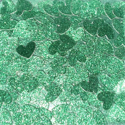 Green Glitter Heart Confetti-Green Wedding Confetti-Green Baby Shower Confetti-Birthday Confetti-Green Sprinkles-Green Table Confetti