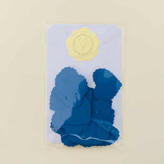 Navy Blue Scalloped Heart Confetti