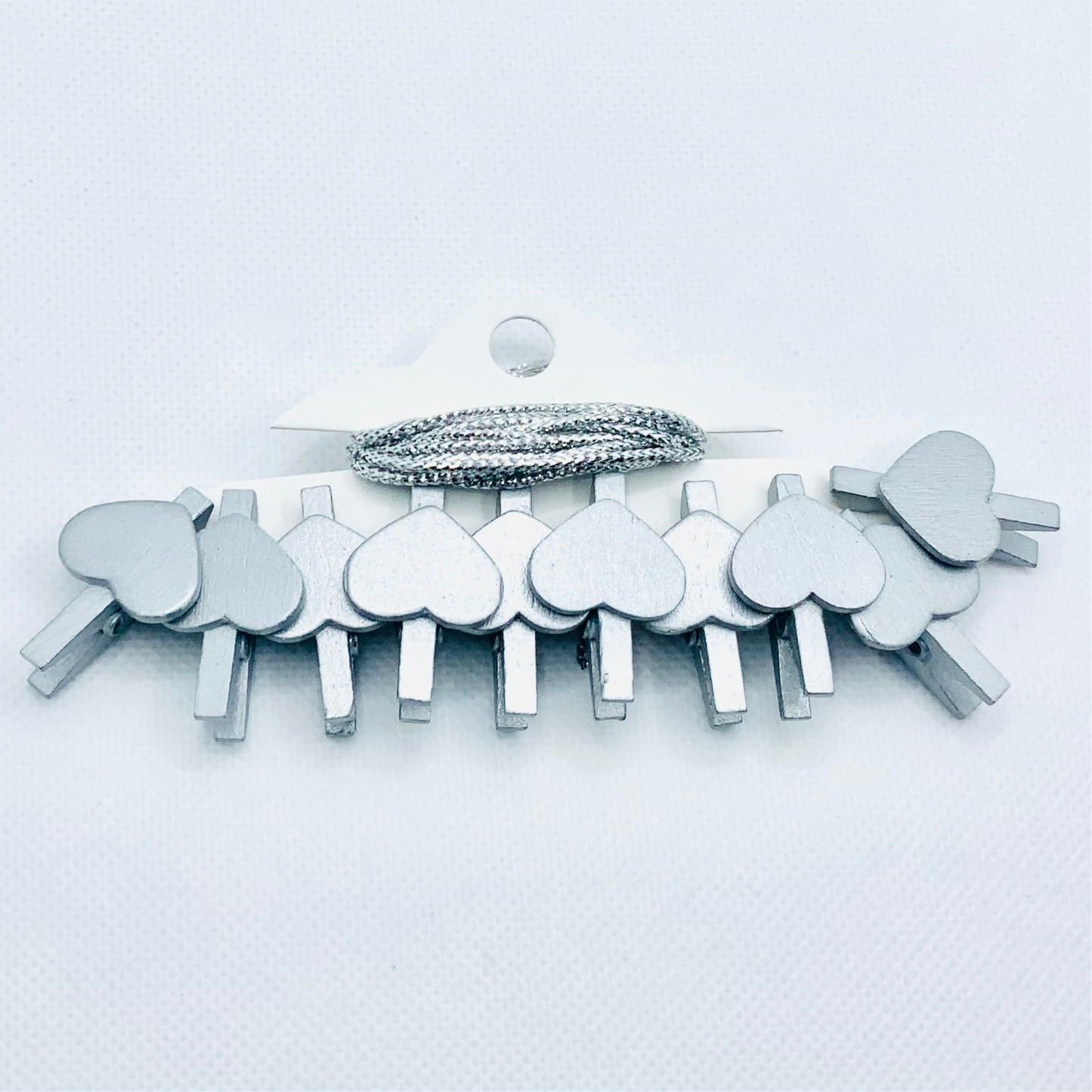 Heart Shaped Mini Pegs 10Pk With 1.5m of Twine