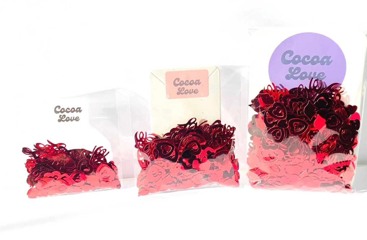 Valentines Day Foil Heart Confetti-Red Mini Heart Table Scatter-Red Wedding Day-Honeymoon Suite Decor-I Love You Confetti-Date Night Decor