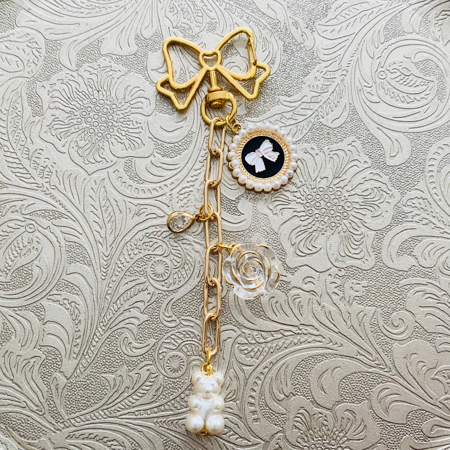 Bow Shaped Clasp Keyring/Bag Charm