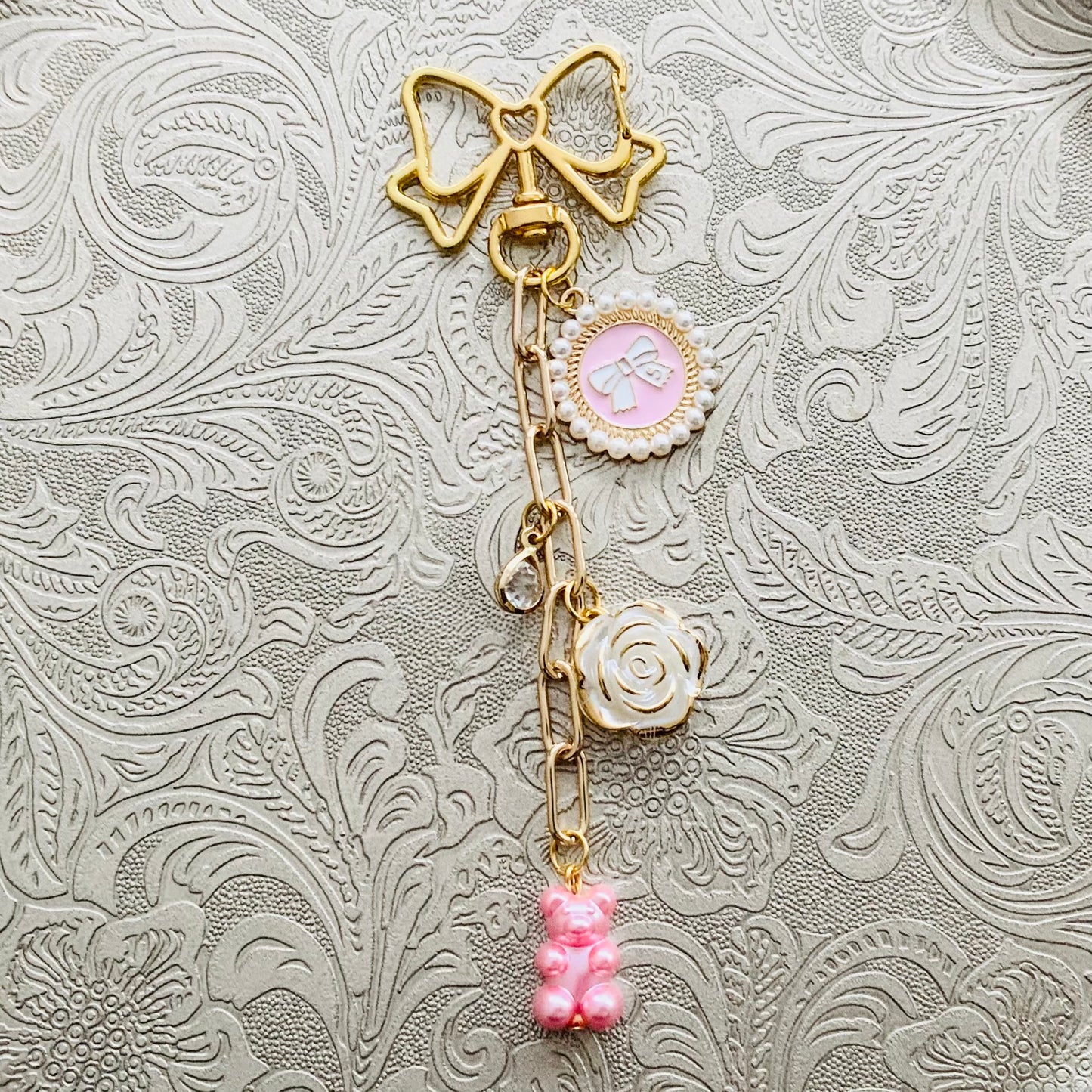 Bow Shaped Clasp Keyring/Bag Charm