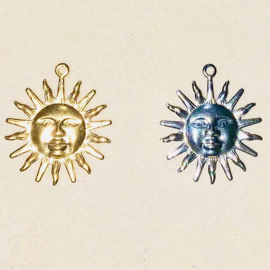 Sun Face Boho Style Pendant Necklace-Sun Jewellery-Astrology Necklace-Rhinestone Charm-Celestial Jewellery-Moon Charm-Zodiac Accessories