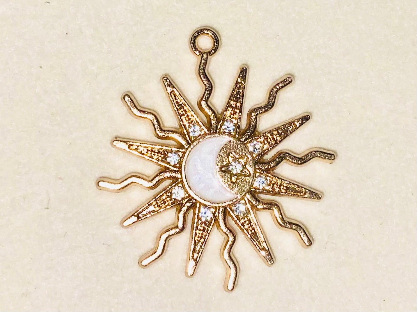 Sun, Moon & Star Boho Style Rhinestone Pendant-Sun Jewellery-Astrology Necklace-Rhinestone Charm-Celestial Jewellery-Moon Charm-Zodiac Accessories