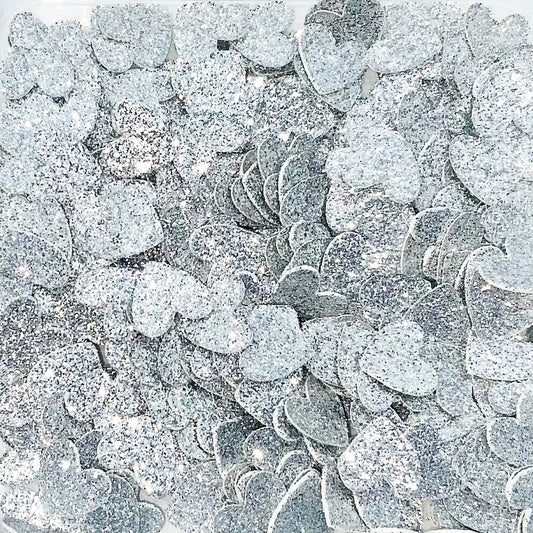 Silver Glitter Heart Confetti-Silver Wedding Confetti-Silver Baby Shower Confetti-Silver Xmas Decor-Silver Sprinkles-Silver Table Confetti