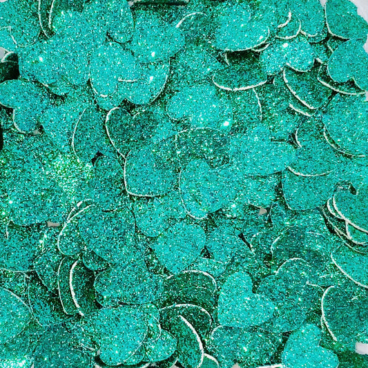 Emerald Green Glitter Heart Confetti-Green Wedding Confetti-Green Baby Shower Confetti-Birthday Confetti-Green Sprinkles-Green Table Confetti