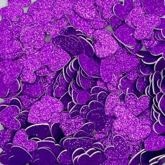 Purple Glitter Heart Confetti-Purple Wedding Confetti-Purple Bridal Shower-Purple Birthday Confetti-Purple Sprinkles-Purple Table Confetti