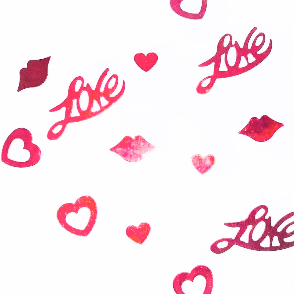 Valentines Day Foil Heart Confetti-Red Mini Heart Table Scatter-Red Wedding Day-Honeymoon Suite Decor-I Love You Confetti-Date Night Decor