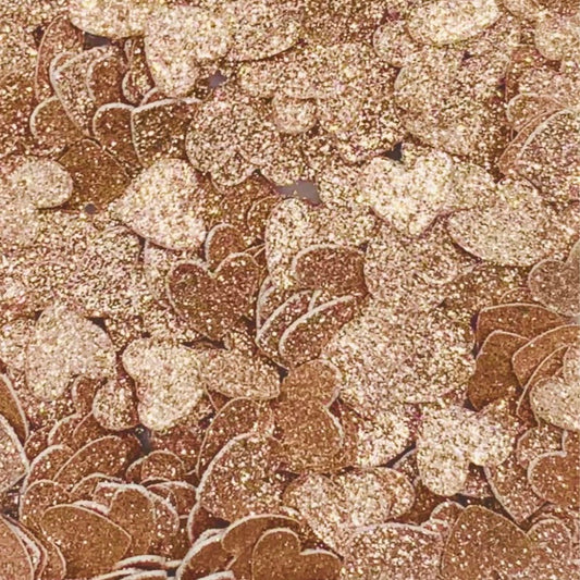 Dark Rose Gold Glitter Heart Confetti-Rose Gold Wedding Confetti-Rose Gold Baby Shower Confetti-Rose Gold Birthday Confetti-Rose Gold Sprinkles-Rose Gold Table Confetti