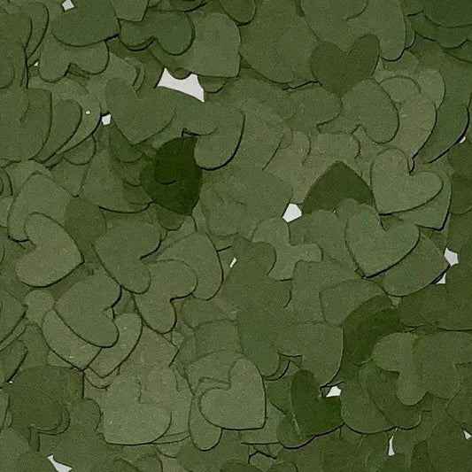 Khaki Green Heart Confetti-Olive Green Confetti-Wedding Confetti-Baby Shower Confetti-Table Confetti-Party Confetti-Paper Hearts-Love Hearts