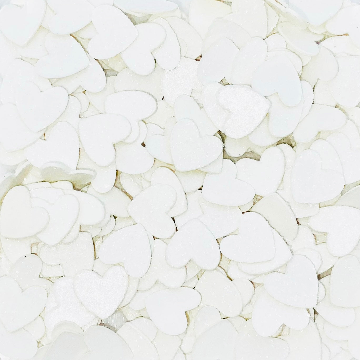 White Glitter Heart Confetti-White Wedding Confetti-White Baby Shower Confetti-White Birthday Confetti-White Sprinkles-White Table Confetti