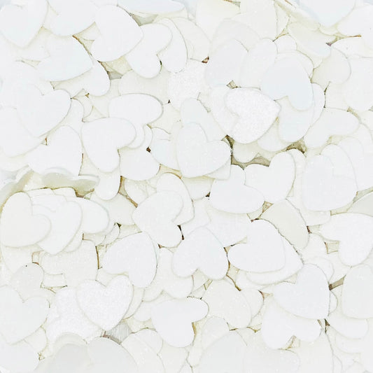 White Glitter Heart Confetti-White Wedding Confetti-White Baby Shower Confetti-White Birthday Confetti-White Sprinkles-White Table Confetti