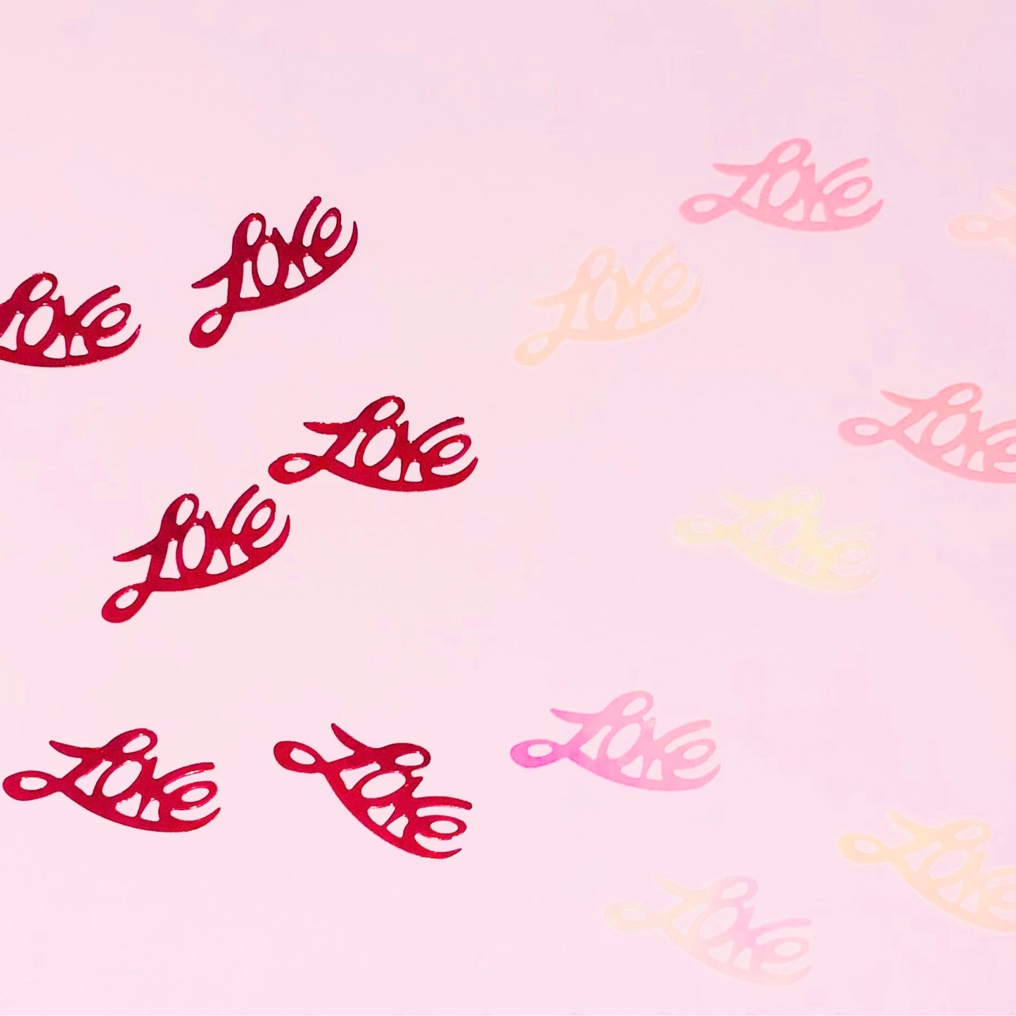 Pink Valentines Day Foil Heart Confetti-Love Table Scatter-Pink Wedding Day-Honeymoon Suite Decor-I Love You Confetti-Date Night Decor