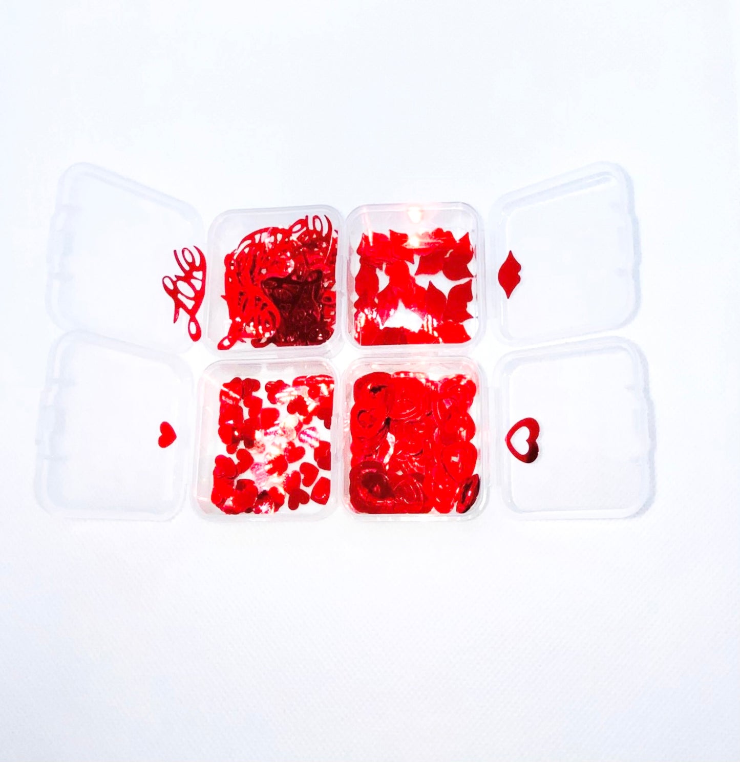 Valentines Day Foil Heart Confetti-Red Mini Heart Table Scatter-Red Wedding Day-Honeymoon Suite Decor-I Love You Confetti-Date Night Decor