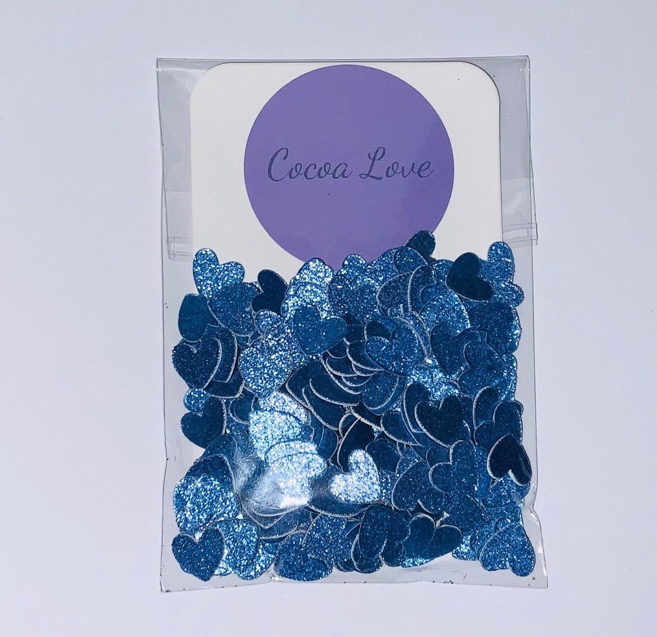 Blue Glitter Heart Confetti-Blue Wedding Confetti-Blue Baby Shower Confetti-Blue Birthday Confetti-Blue Sprinkles-Blue Table Confetti