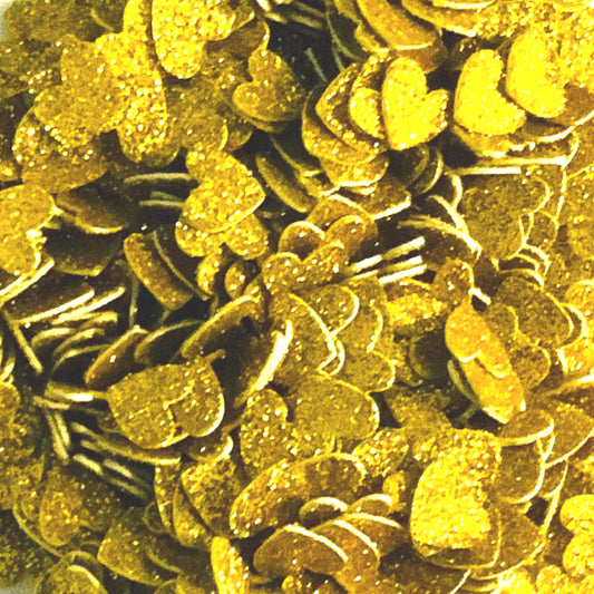 Bright Gold Glitter Heart Confetti-Gold Wedding Confetti-Gold Baby Shower Confetti-Gold Birthday Decor- Gold Glitter Confetti-Table Confetti