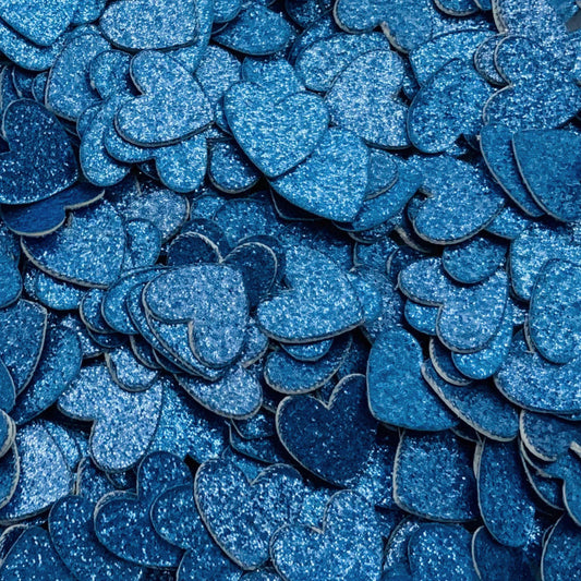 Blue Glitter Heart Confetti-Blue Wedding Confetti-Blue Baby Shower Confetti-Blue Birthday Confetti-Blue Sprinkles-Blue Table Confetti