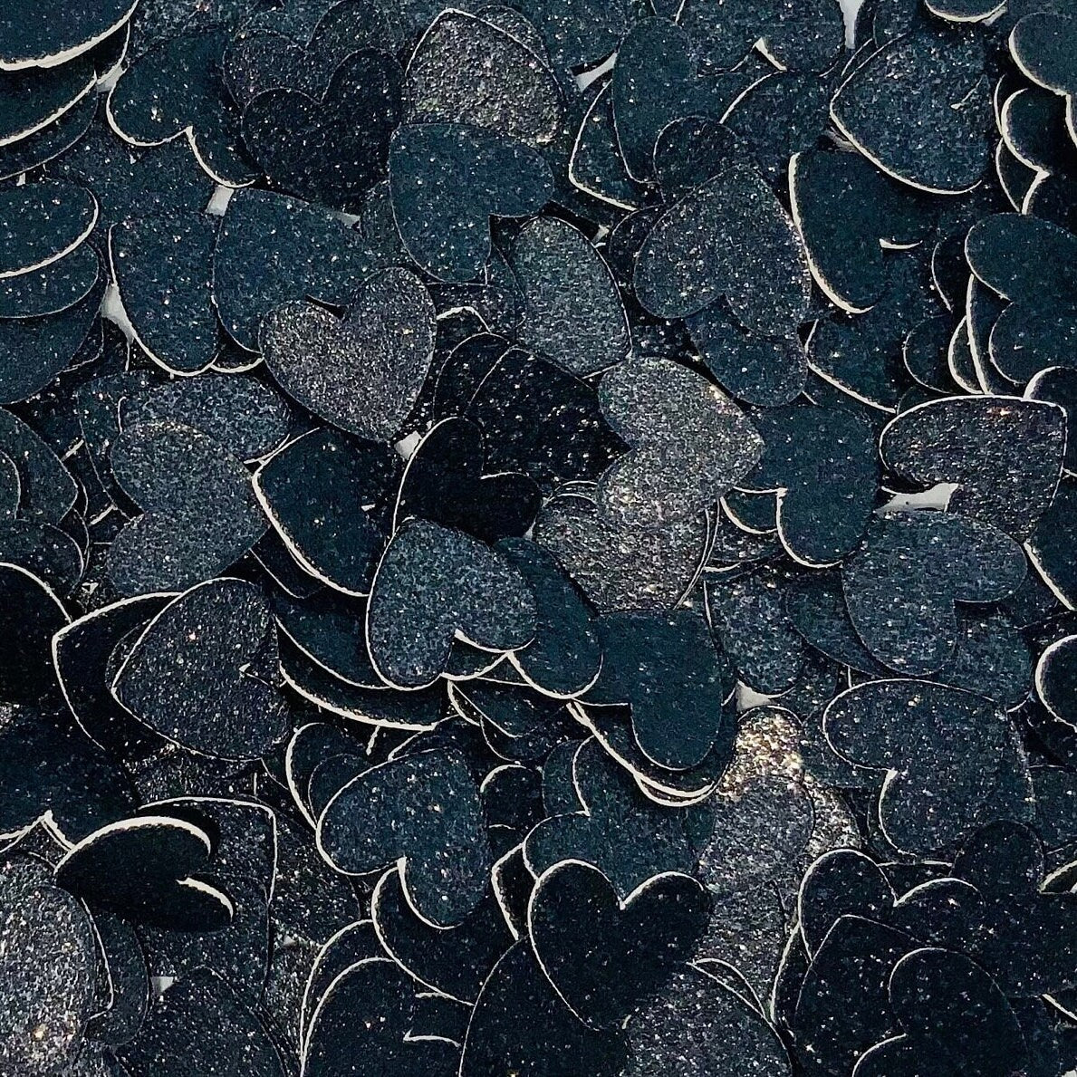 Black Heart Glitter Confetti -Black Wedding Confetti-In Memory Of Decor-Black Table Confetti-Black Party Confetti-Black Sprinkles-Black Tie